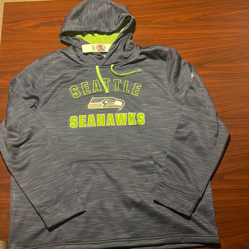 New with tags blue and neon green XL NFL Team Seattle Seahawks hoodie